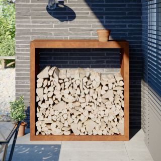 Küttepuude riiul 100x40x100 cm ilmastikukindel teras