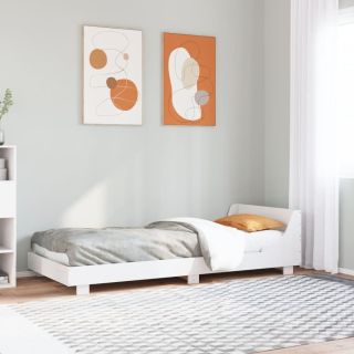 voodiraam ilma madratsita, valge, 75 x 190 cm, männipuit