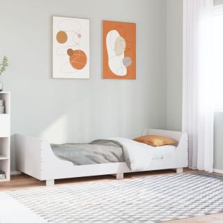 voodi ilma madratsita, valge, 100 x 200 cm, männipuit