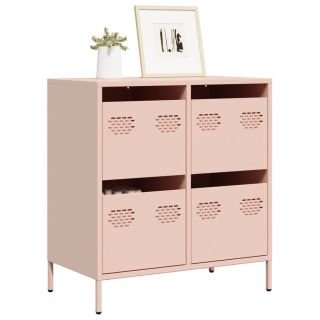 puhvetkapp roosa 68x39x73,5 cm külmvaltsitud teras