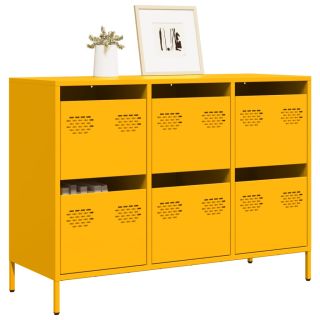 puhvetkapp sinepikollane 101,5x39x73,5 cm külmvaltsitud teras