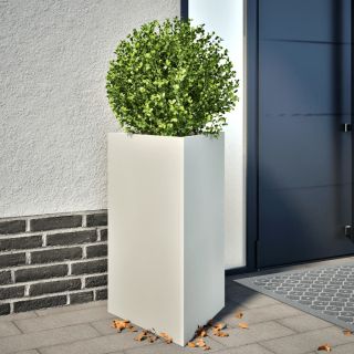 kolmnurkne aia taimekast, valge, 50x43x75 cm, teras