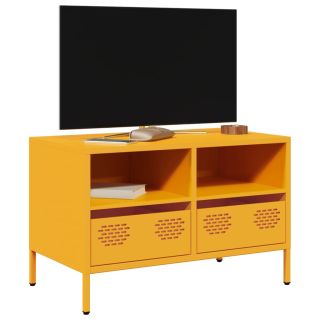 Тумба под телевизор, горчично-желтая, 68x39x43,5 см, холоднокатаная сталь