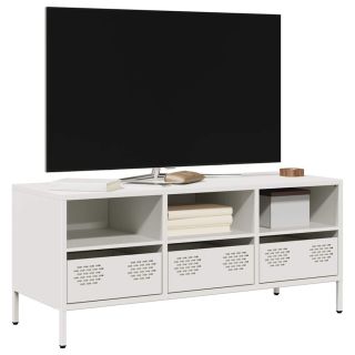 Тумба под телевизор белая 101,5x39x43,5 см из холоднокатаной стали