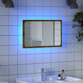 vannitoapeegel LED valgusega käsitöötamm 60x8,5x38 cm