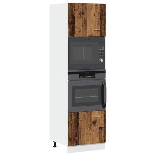 mikrolainekapp “Lyon” Old Wood 60x57x207 cm Engineered Wood