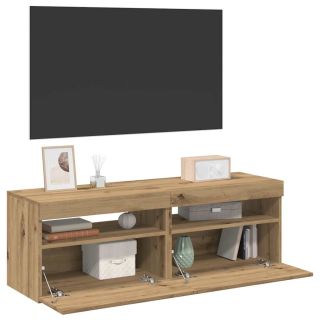 2-osaline LED-tuledega telerikapi komplekt Artisan Oak