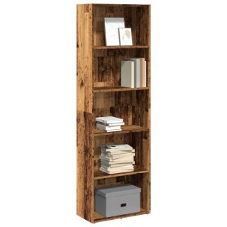 книжная полка, старое дерево, 60x30x189 см, искусственное дерево