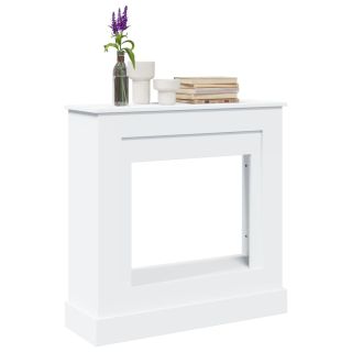каминная облицовка, белая, 90 x 30 x 90 см, искусственное дерево