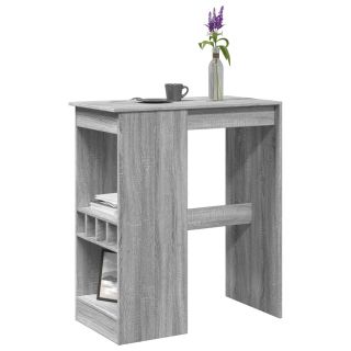 Барный стол с полками, серый дуб Сонома, 90x47,5x103,5 см, искусственное дерево