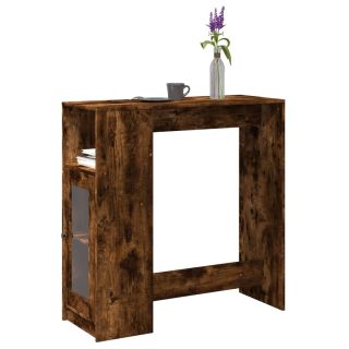 барный стол с полками дымчатый дуб 101x40x103,5 см искусственное дерево
