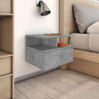 прикроватные тумбочки 2 шт. бетонно-серый 40 x 31 x 27 см искусственное дерево