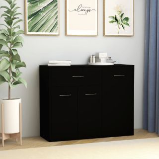 Буфет черный 88 x 30 x 70 см, искусственное дерево