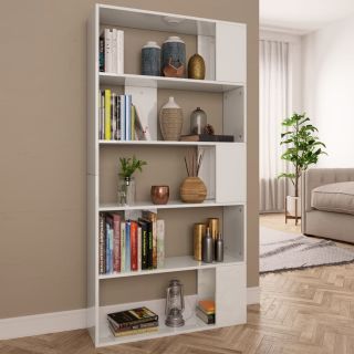 книжная полка/разделитель комнат белая 80 x 24 x 159 см