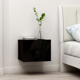 тумбочка прикроватная, черная, 40 x 30 x 30 см, искусственное дерево