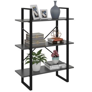 книжная полка, серая 80 x 30 x 105 см искусственное дерево
