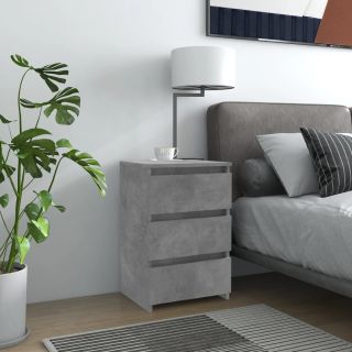 тумбочка прикроватная, бетонно-серый, 40 x 35 x 62,5 см, искусственное дерево