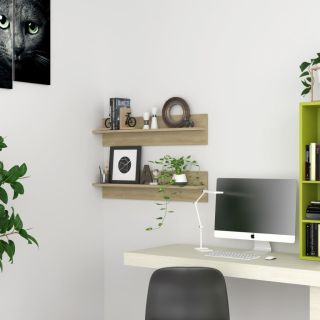 seinariiulid 2 tk, Sonoma tamm, 80x11,5x18 cm, puitlaastplaat