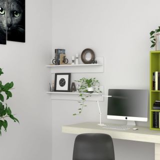 seinariiulid 2 tk, valge, 80 x 11,5 x 18 cm, puitlaastplaat