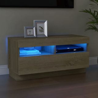 telerialus LED-tuledega, sonoma tamm, 80 x 35 x 40 cm