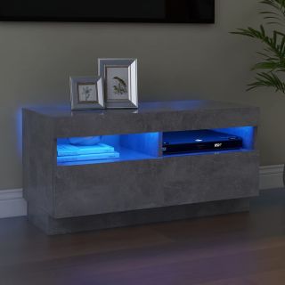 telerialus LED-tuledega, betoonhall, 80 x 35 x 40 cm