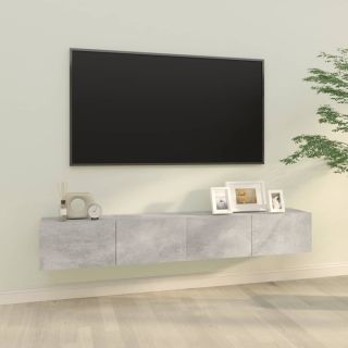ТВ тумбы 2 шт, бетонно-серый, 100 x 30 x 30 см, искусственное дерево
