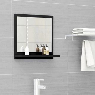 зеркальный шкафчик для ванной комнаты черный 40x10,5x37 см искусственное дерево