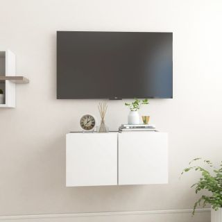 Настенная тумба под телевизор, белая 60 x 30 x 30 см
