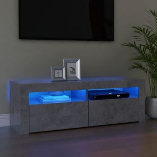 telerialus LED-tuledega, betoonhall, 120 x 35 x 40 cm