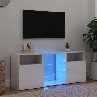 telerialus LED-tuledega, kõrgläikega, valge, 120 x 30 x 50 cm