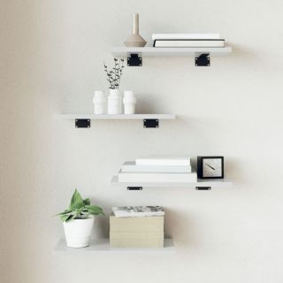полочные доски 4 шт., глянцевые белые, 40x20x1,5 см, искусственное дерево
