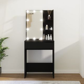 туалетный столик со светодиодной подсветкой, черный, 60 x 40 x 140 см