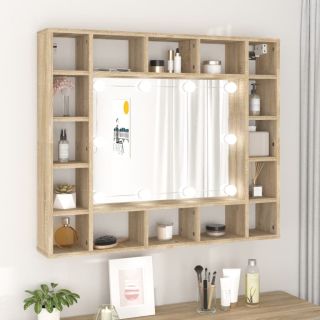 peegelkapp LEDiga, Sonoma tamm, 91 x 15 x 76,5 cm