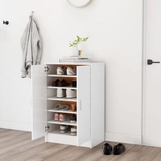 Тумба для обуви, белая, 60 x 35 x 92 см, искусственное дерево
