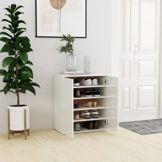 Тумба для обуви, глянцевая белая, 60 x 35 x 70 см, искусственное дерево