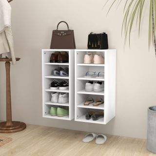 Тумбы для обуви 2 шт., белые, 31,5 x 35 x 70 см, искусственное дерево