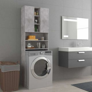 тумба под стиральную машину, бетонно-серый, 64 x 25,5 x 190 см
