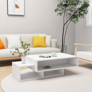 kohvilaud, valge, 105 x 55 x 32 cm tehispuit