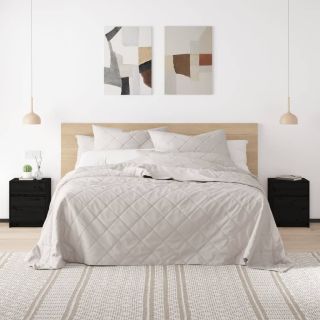 öökapid 2 tk, must, 40x31x50 cm, täismännipuit
