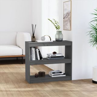 Книжный шкаф/разделитель комнаты, серый, 80 x 30 x 71,5 см, массив сосны