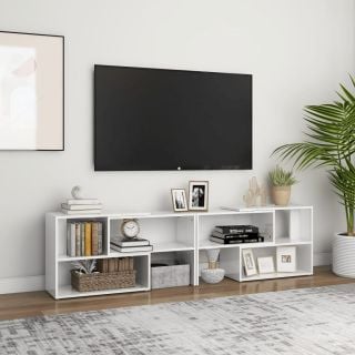 telerikapp, kõrgläikega valge, 149 x 30 x 52 cm, tehispuit