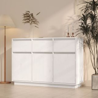 puhvetkapp, valge, 110 x 34 x 75 cm, männipuit