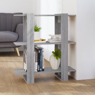 Книжный шкаф/разделитель комнаты, серый дуб Сонома, 80x30x87 см