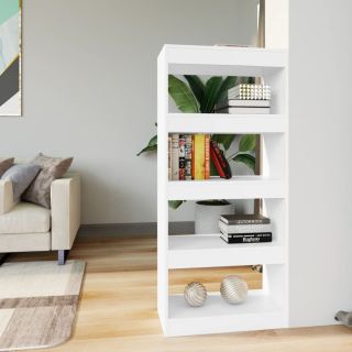 Книжный шкаф/разделитель комнаты, белый, 60x30x135 см, искусственное дерево