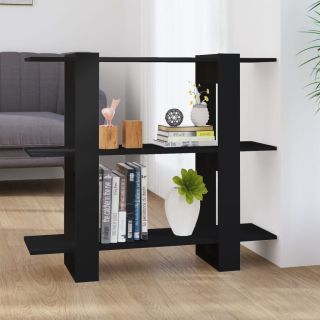 Книжный шкаф/разделитель комнаты, черный, 100x30x87 см