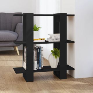 Книжный шкаф/разделитель комнаты, черный, 80x30x87 см