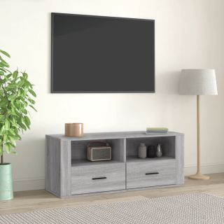 Тумба под телевизор, серый дуб Сонома, 100 x 35 x 40 см, искусственное дерево