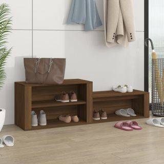 Тумба для обуви, коричневый дуб, 150x35x45 см, искусственное дерево