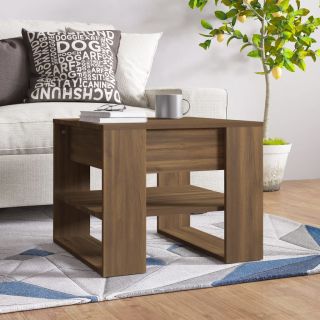 журнальный столик, коричневый дуб, 55,5 x 55 x 45 см, искусственное дерево