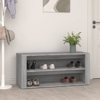 тумба для обуви, бетонно-серая, 100x35x45 см, искусственное дерево